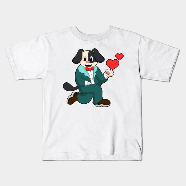 Dog as Groom with Suit & Tie Kids T-Shirt by Markus Schnabel